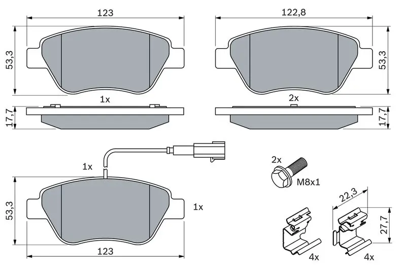 Handler.Part Brake pad set, disc brake Bosch 0986494113 5