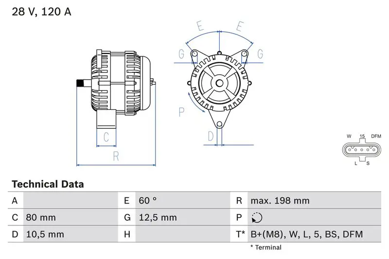 Handler.Part Alternator Bosch 0986049820 1