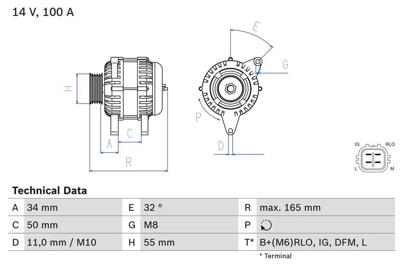 Handler.Part Alternator Bosch 0986082350 1