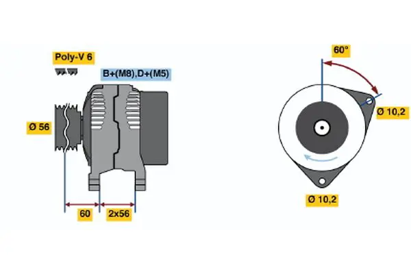 Handler.Part Alternator Bosch 0986043730 1