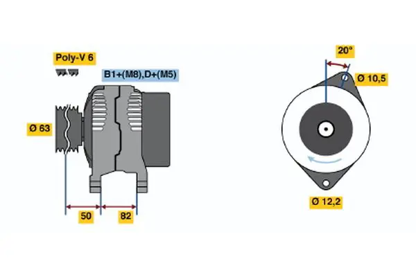 Handler.Part Alternator Bosch 0124225016 1