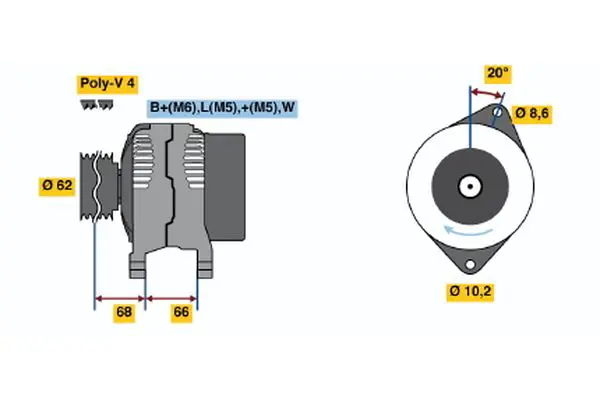 Handler.Part Alternator Bosch 0986038881 1