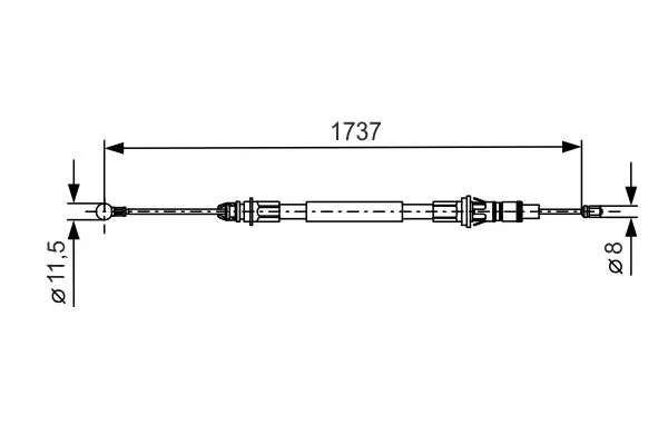 Handler.Part Cable, parking brake Bosch 1987477261 5