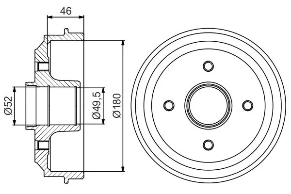 Handler.Part Brake drum Bosch 0986477155 1