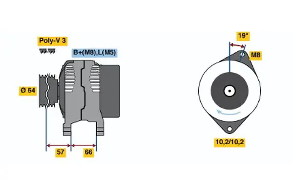 Handler.Part Alternator Bosch 0986045981 1