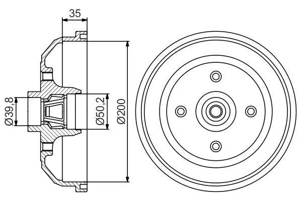 Handler.Part Brake drum Bosch 0986477256 1