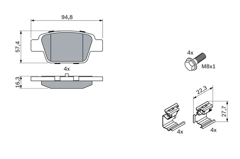 Handler.Part Brake pad set, disc brake Bosch 0986494030 5