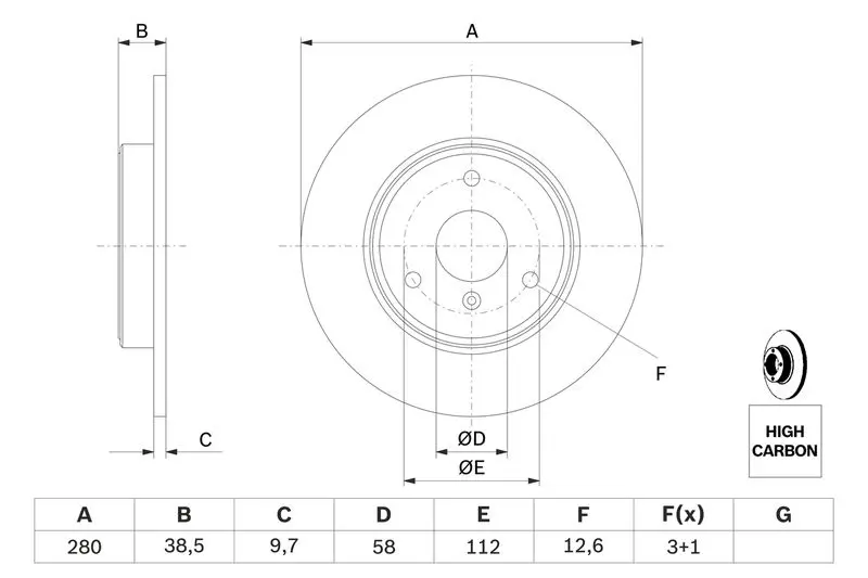 Handler.Part Brake disc Bosch 0986479305 5