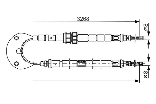 Handler.Part Cable, parking brake Bosch 1987477095 5