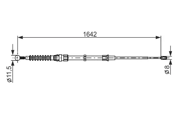 Handler.Part Cable, parking brake Bosch 1987482267 1