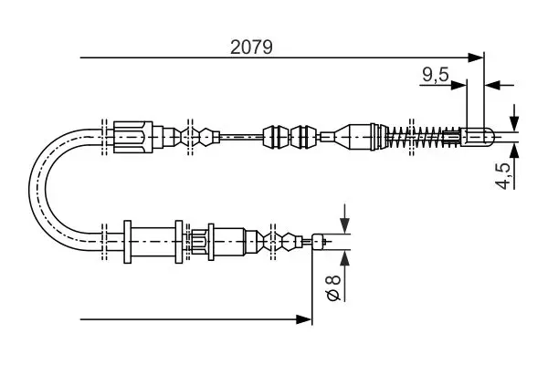 Handler.Part Cable, parking brake Bosch 1987477141 1