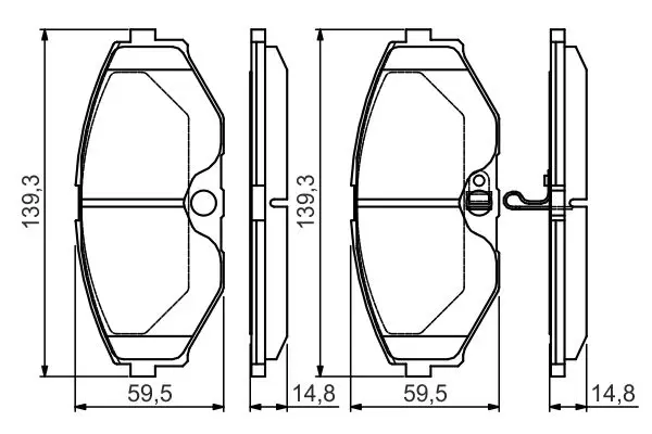 Handler.Part Brake pad set, disc brake Bosch 0986495147 2