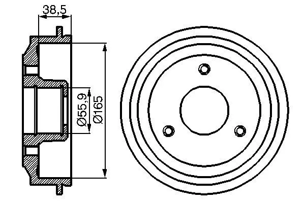 Handler.Part Brake drum Bosch 0986477066 1