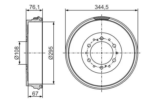 Handler.Part Brake drum Bosch 0986477297 5