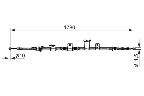 Handler.Part Cable, parking brake Bosch 1987482570 1