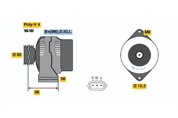 Handler.Part Alternator Bosch 0986045781 1