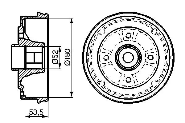 Handler.Part Brake drum Bosch 0986477112 1