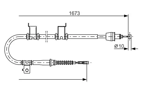 Handler.Part Cable, parking brake Bosch 1987482361 1