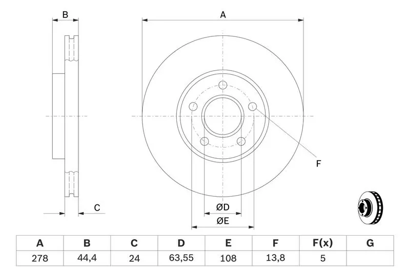 Handler.Part Brake disc Bosch 0986479B66 5