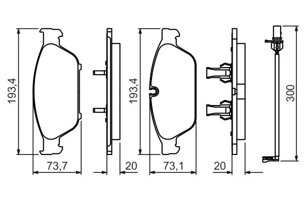 Handler.Part Brake pad set, disc brake Bosch 0986494447 7