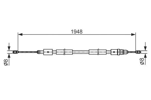 Handler.Part Cable, parking brake Bosch 1987482541 1