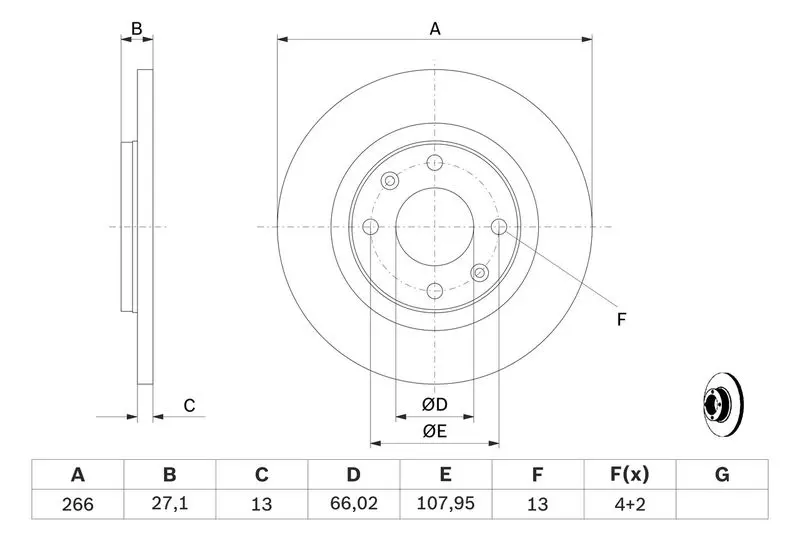 Handler.Part Brake disc Bosch 0986478847 5