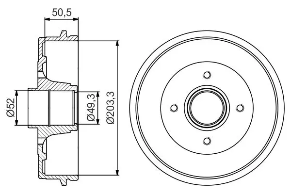 Handler.Part Brake drum Bosch 0986477214 1