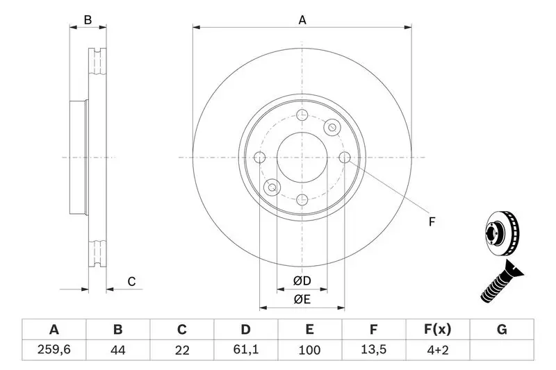 Handler.Part Brake disc Bosch 0986479B73 5