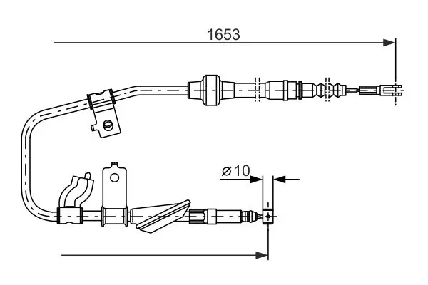 Handler.Part Cable, parking brake Bosch 1987477738 1