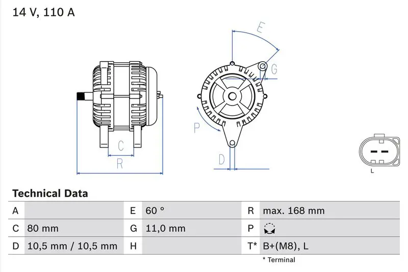 Handler.Part Alternator Bosch 0986080060 1