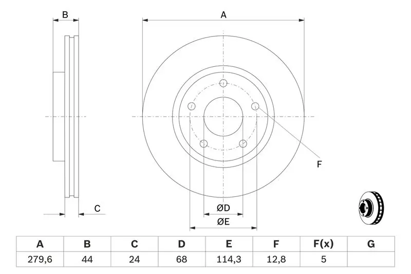 Handler.Part Brake disc Bosch 0986479A28 5