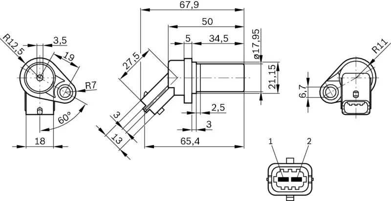 Handler.Part Rpm sensor, engine management Bosch 0261210151 6