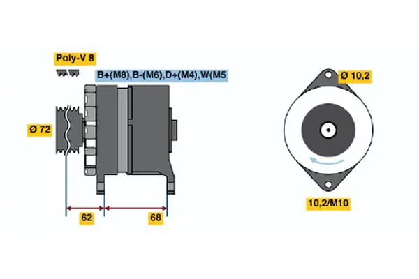 Handler.Part Alternator Bosch 6033GB3035 1