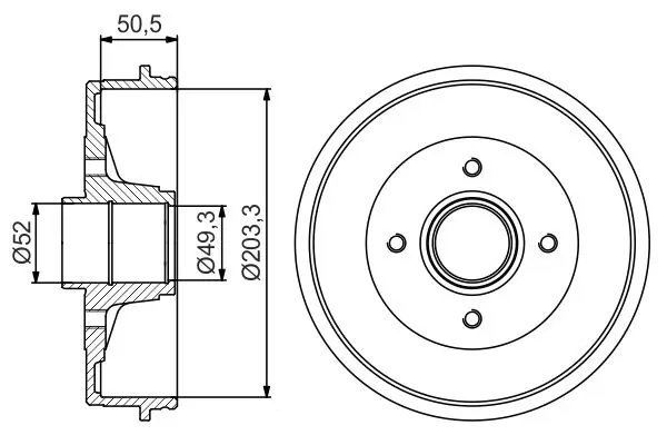 Handler.Part Brake drum Bosch 0986477170 1