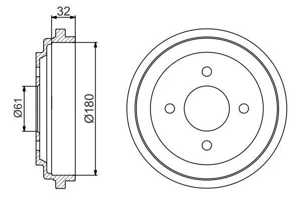 Handler.Part Brake drum Bosch 0986477164 1