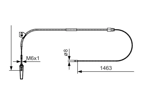 Handler.Part Cable, parking brake Bosch 1987482130 1