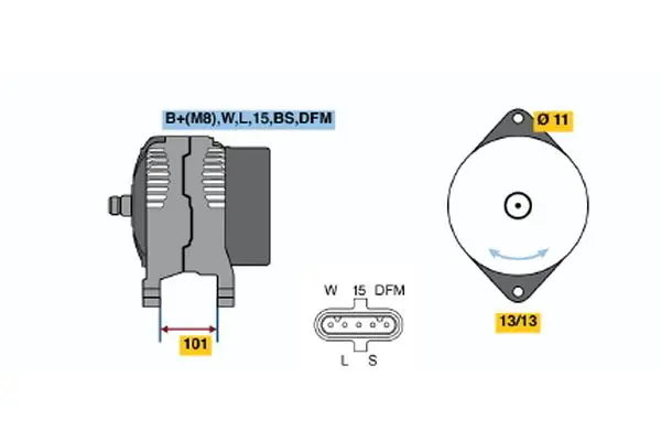 Handler.Part Alternator Bosch 0124555020 5