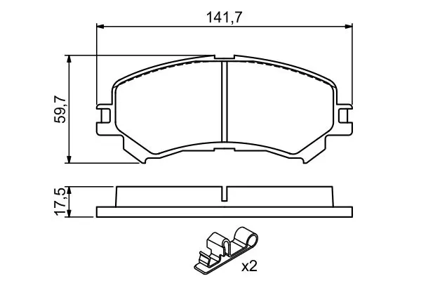 Handler.Part Brake pad set, disc brake Bosch 0986494720 7