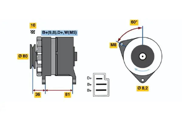 Handler.Part Alternator Bosch 0986036110 1