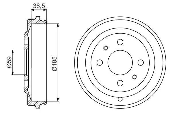 Handler.Part Brake drum Bosch 0986477161 1