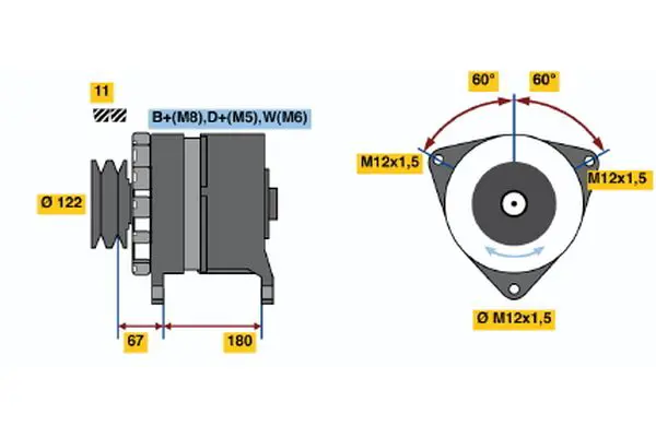 Handler.Part Alternator Bosch 9120456048 1