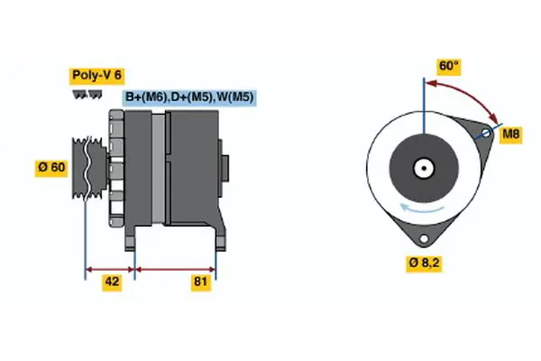 Handler.Part Alternator Bosch 0986036160 1