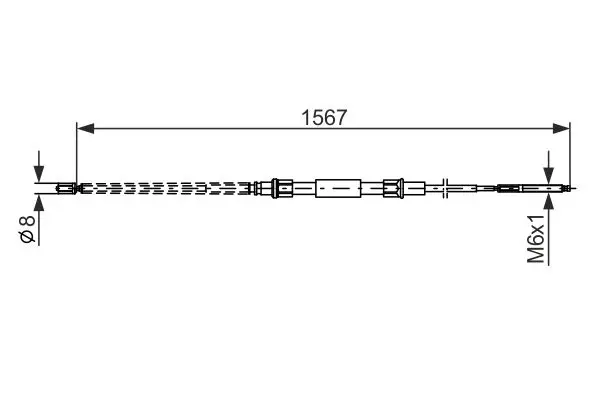 Handler.Part Cable, parking brake Bosch 1987482104 1