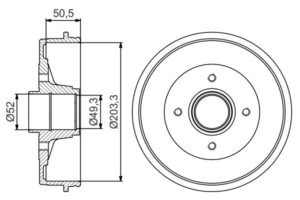 Handler.Part Brake drum Bosch 0986477196 1