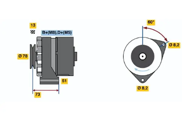 Handler.Part Alternator Bosch 0986030670 1