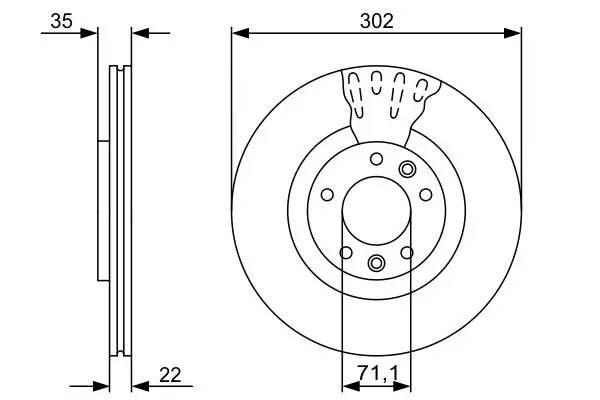 Handler.Part Brake disc Bosch 0986479500 1