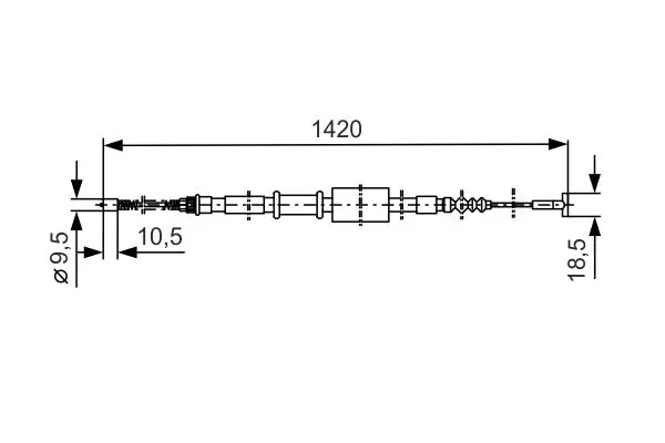 Handler.Part Cable, parking brake Bosch 1987477089 1