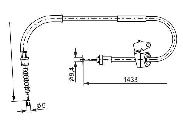 Handler.Part Cable, parking brake Bosch 1987482231 1