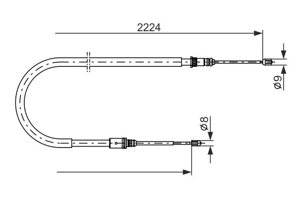 Handler.Part Cable, parking brake Bosch 1987482303 1