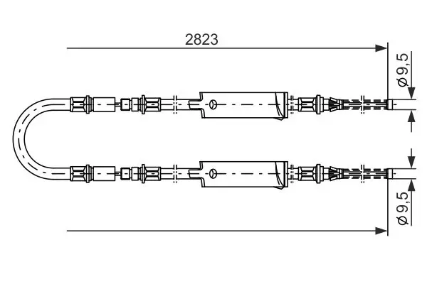 Handler.Part Cable, parking brake Bosch 1987477369 1